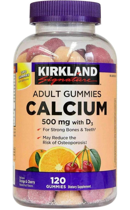Kirkland Signature Chewable Calcium + Vitamin D3 Gummies, 120 ct Bottle