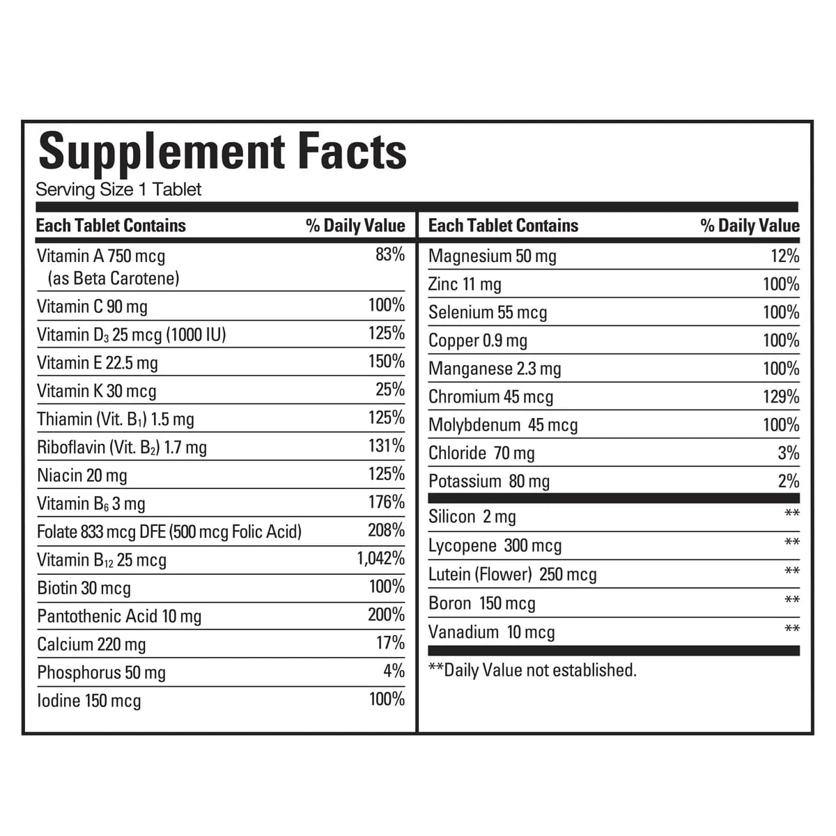 Kirkland Signature Mature Multi 50+ | Calcium & Vit D | 400 Tabs