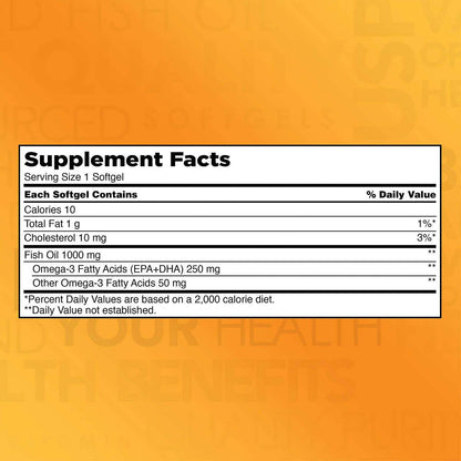 Kirkland Signature Natural Fish Oil 1000 mg | 300 mg Omega-3 | 800 Softgels Pack of 2