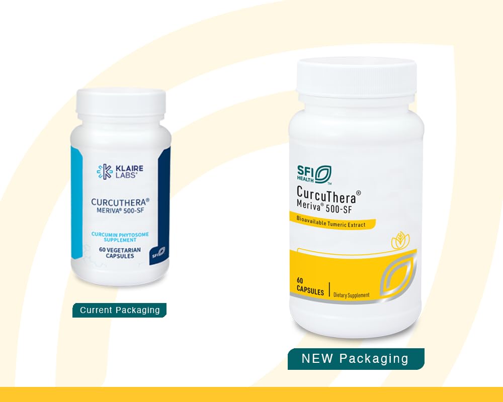CurcuThera 500 mg Meriva Curcumin Complex | Klaire Labs SFI Health, 60 Vegan Capsules