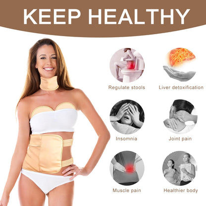 10 Pcs Organic Cotton Castor Oil Pack Wrap – Reusable Castor Oil Packs for Stomach, Neck, Knee, Foot, Women & Entire Body