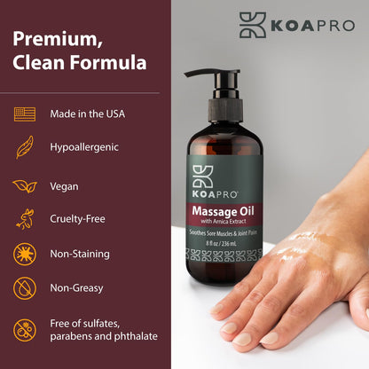 KOAPRO Arnica Massage Oil with Lavender – Pain Relief & Anti-Cellulite (8 oz)