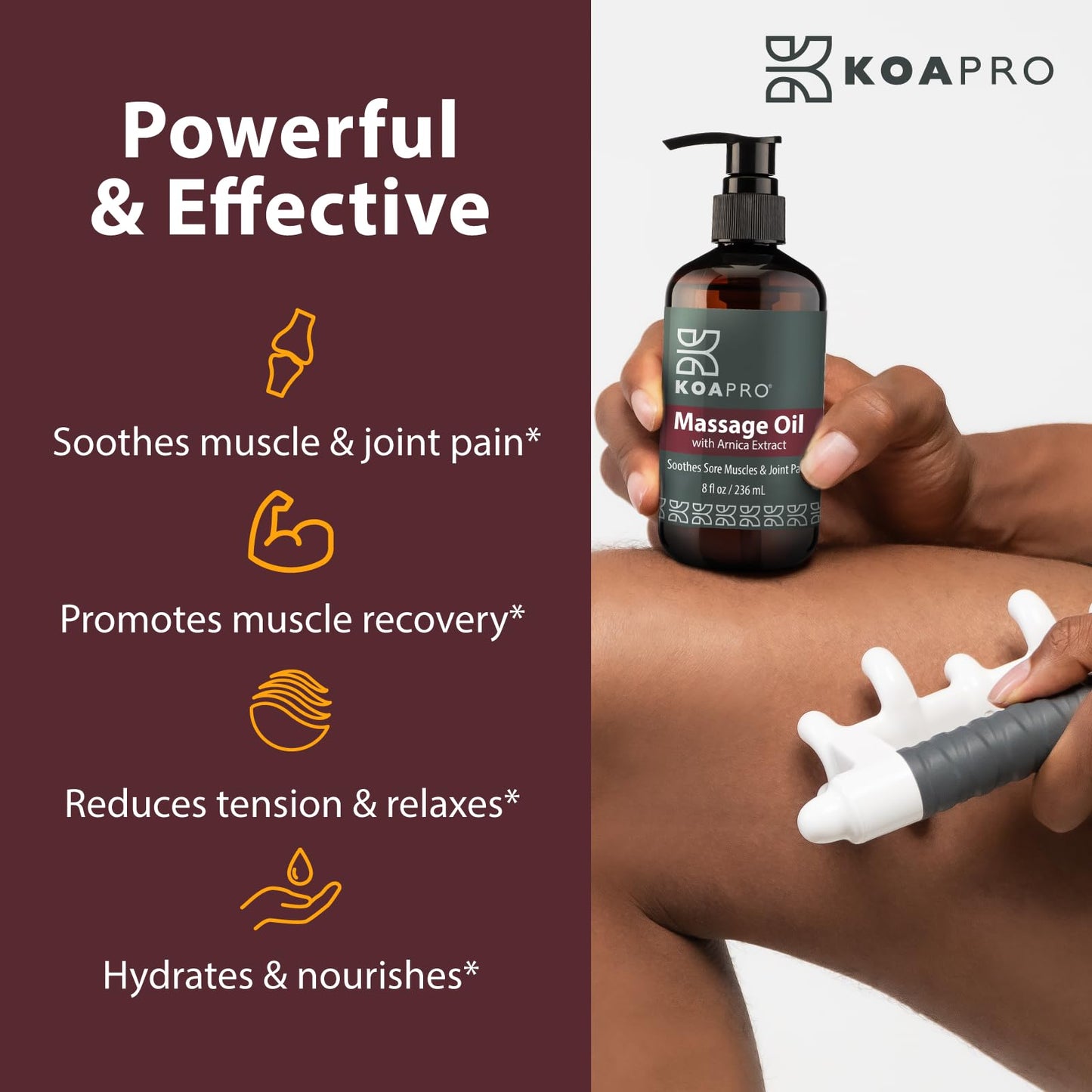 KOAPRO Arnica Massage Oil with Lavender – Pain Relief & Anti-Cellulite (8 oz)