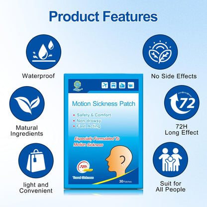 KONGDY 30 Counts Motion Sickness Patches – Non-Drowsy Travel Essentials for All Ages