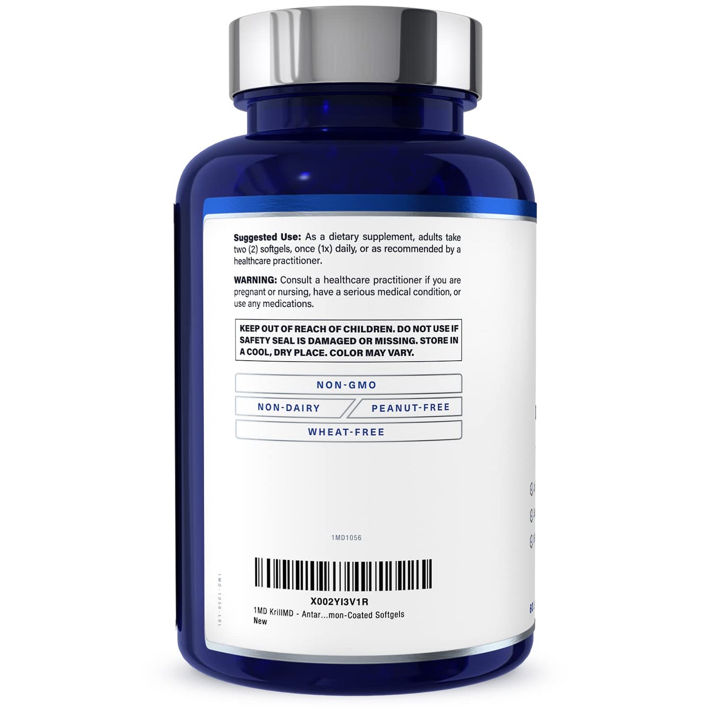 1MD KrillMD - Antarctic Krill Oil with Astaxanthin, EPA & DHA | 2x More Effective Than Fish Oil | 60 Softgels (2-Pack)
