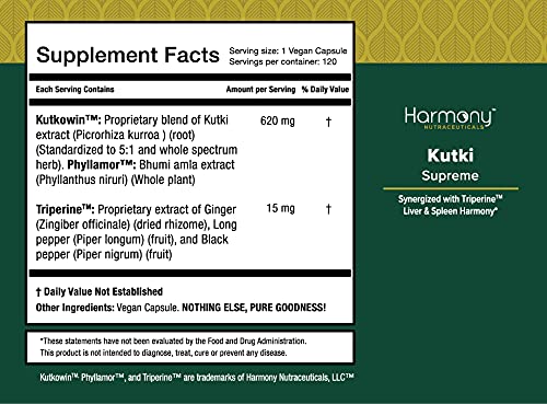 Kutki Supreme - Ayurvedic Liver & Immune Support, 120 Vegan Capsules