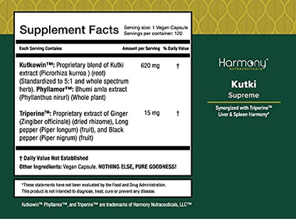 Kutki Supreme - Ayurvedic Liver & Immune Support, 120 Vegan Capsules