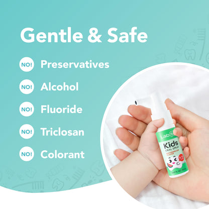 LAB52 Kids Oral Spray – Fluoride Free Xylitol Strawberry Flavor for Newborn to Preschoolers | Daily Oral Care & Fresh Breath