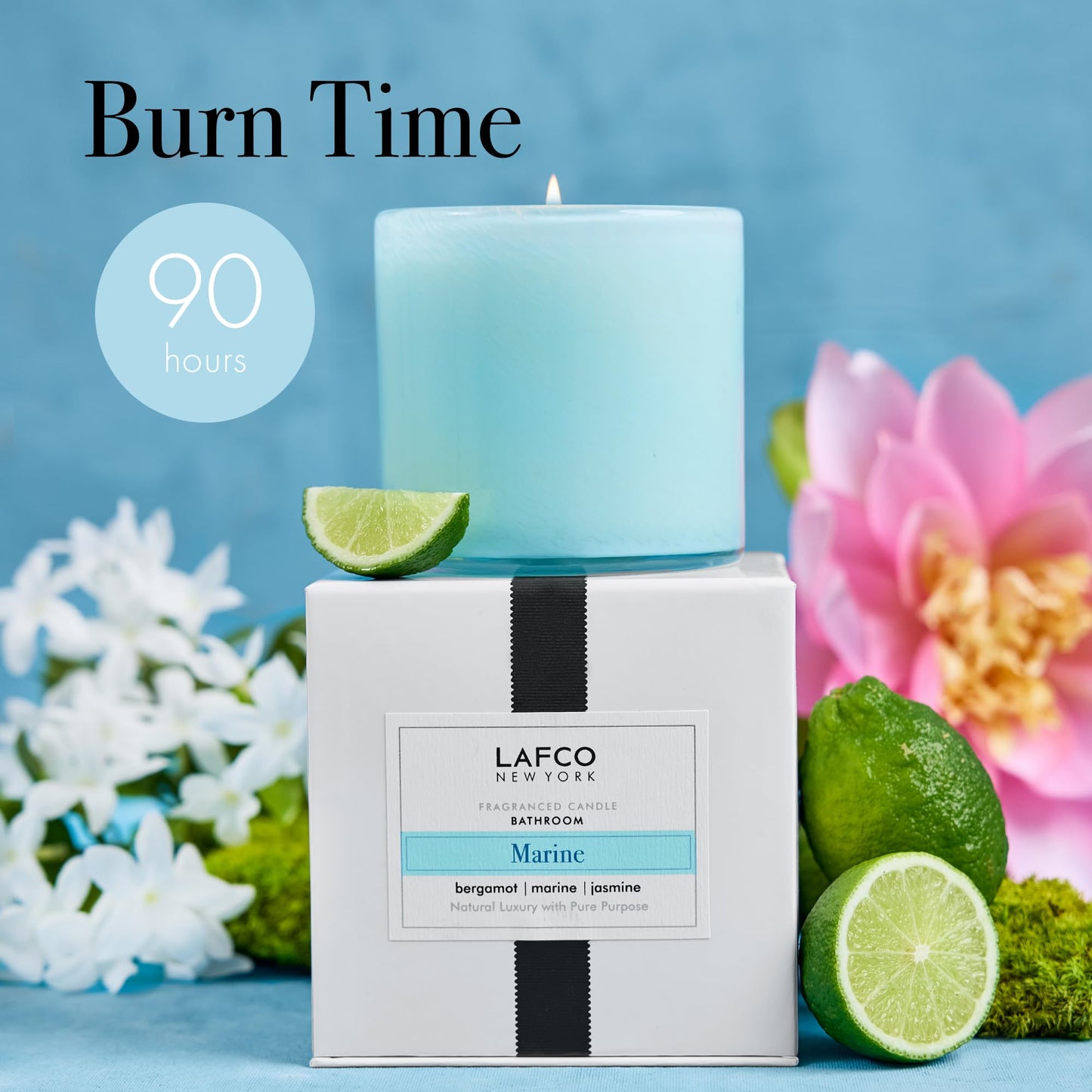 LAFCO New York Marine Signature Candle – 15.5 oz, 90-Hour Burn, USA Made