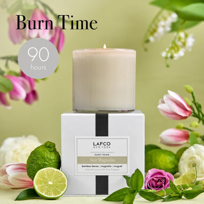 LAFCO New York Signature Candle Star Magnolia - 15.5 oz, 90-Hour Burn, USA Made