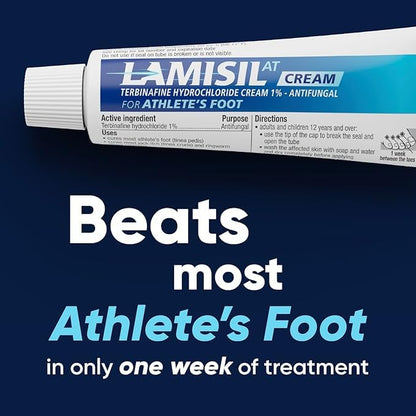 Lamisil 1 Week Athlete’s Foot Treatment – 2-Pack, Terbinafine 1% Cream (1 oz each)