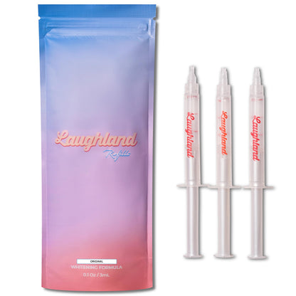 Laughland Original Teeth Whitening Gel 3 Pack - 6 Treatments, Mint, 8% Hydrogen Peroxide