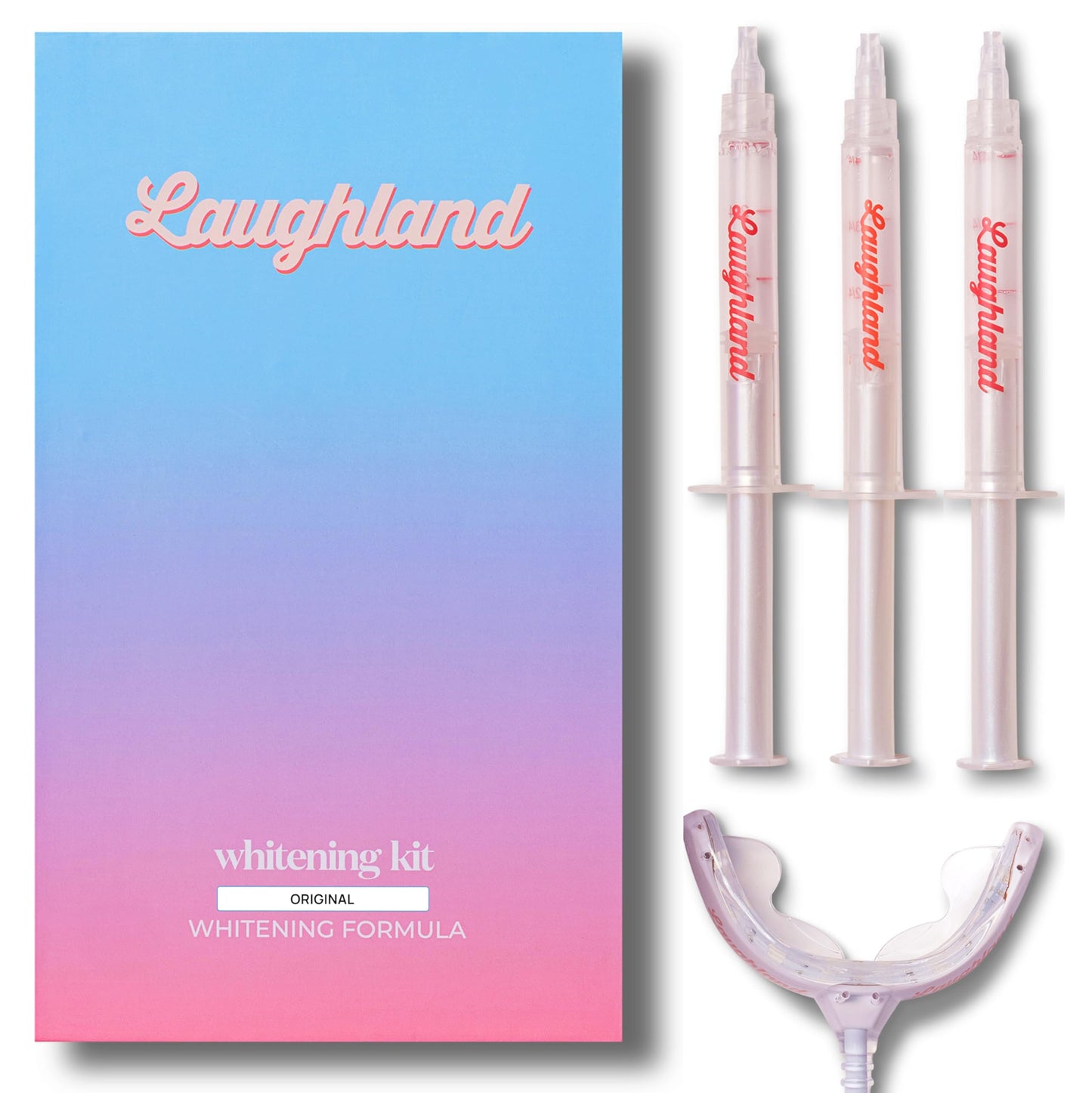 Laughland Teeth Whitening Kit – Phone-Powered LED Mouthpiece, 6+ Treatments for Sensitive Teeth