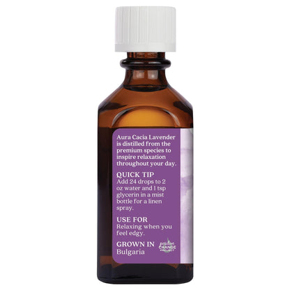 Aura Cacia Lavender Essential Oil 100% Pure Lavandula Angustifolia Oil – Aromatherapy for Diffusers, Body Care, Skincare, DIY Blends • 2 Fl Oz