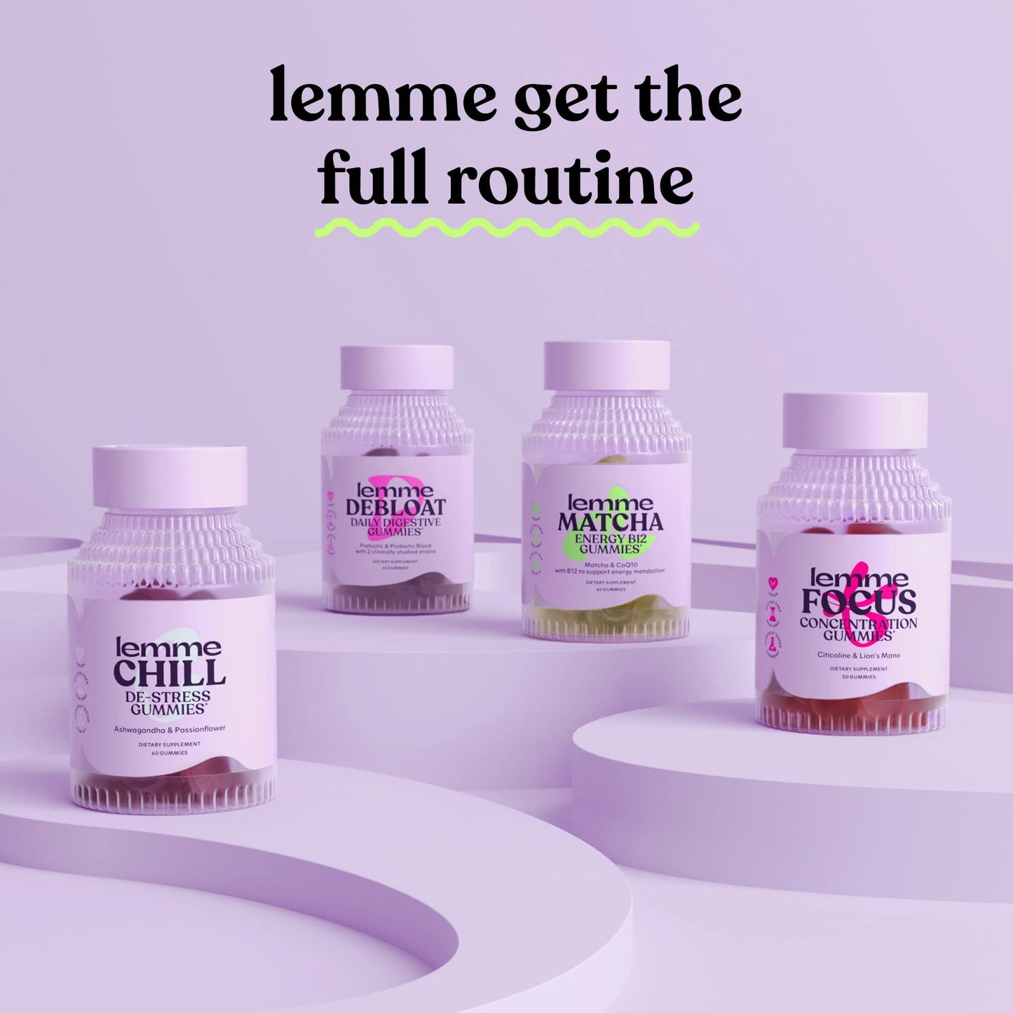 Lemme Chill Stress Relief Gummies - 300mg KSM-66 Ashwagandha, Gluten-Free, Non-GMO, Mixed Berry (60 Count)