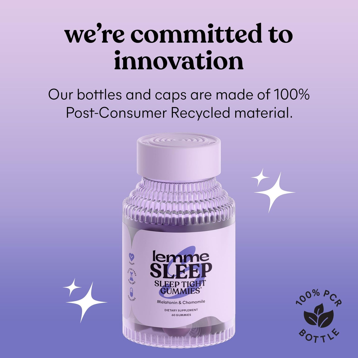 Lemme Sleep Gummies – 5mg Melatonin, Magnesium, L-Theanine, Chamomile & Lavender (60 Count) – Berry