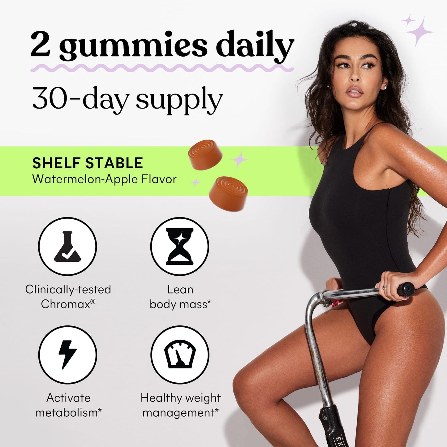 Lemme Tone Metabolism Gummies – Apple Cider Vinegar, Chromium Picolinate, B12, Ginger | Watermelon Apple Flavor (30-Day Supply)