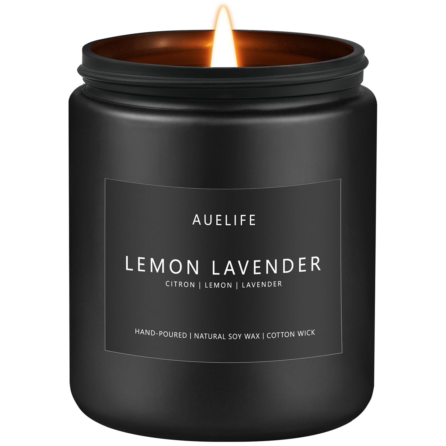 Lemon Lavender Candle – Soy Wax Scented Candle for Home, 7oz, 50 Hours Burn Time