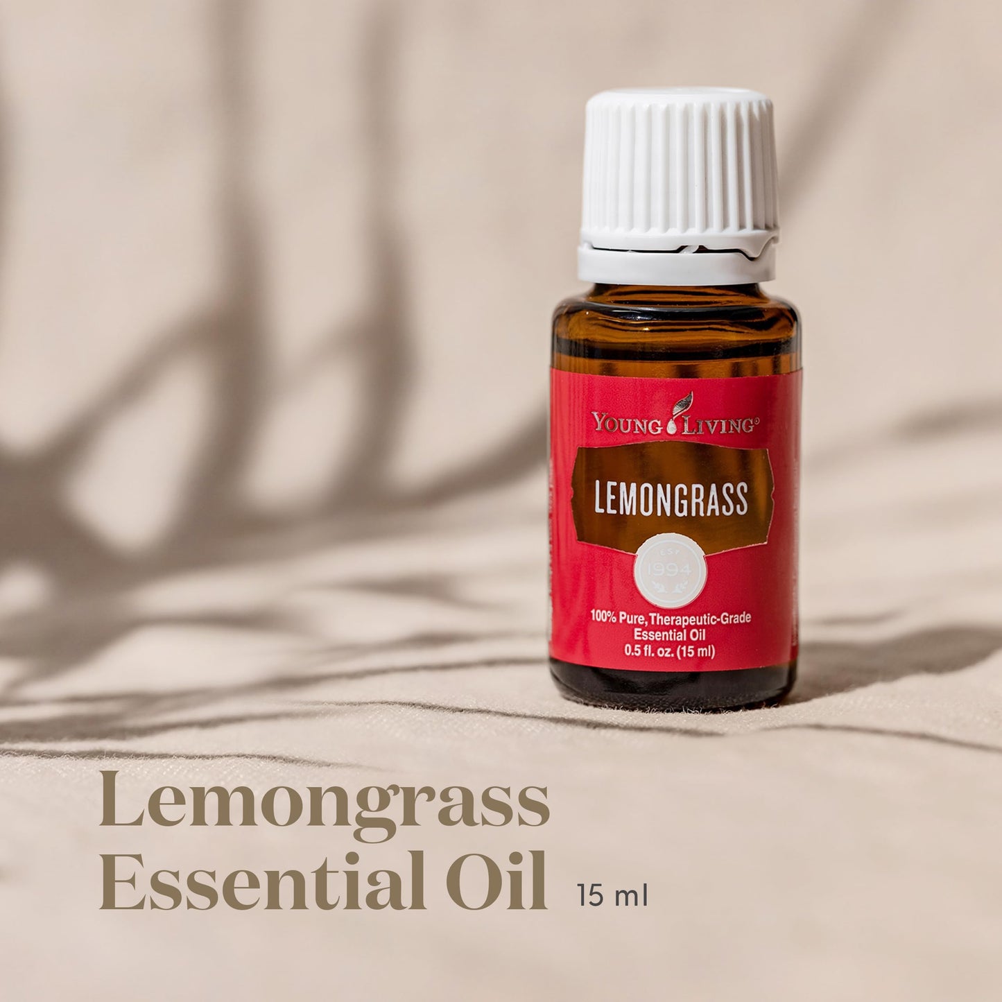 Young Living Lemongrass Essential Oil for Massage and Aromatherapy — 100% Pure, Premium-Grade, 15 ml