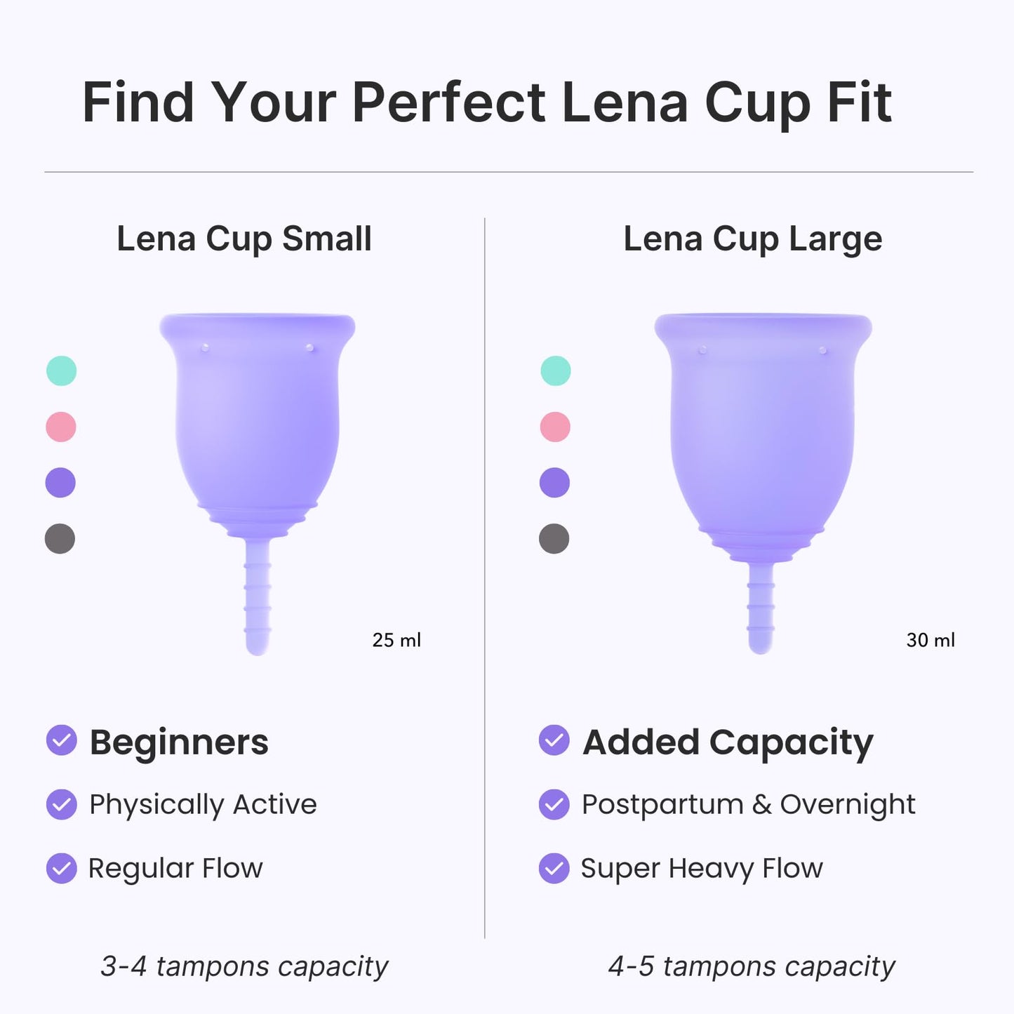 Lena Cup Original Small Gray – Reusable Silicone Menstrual Cup, 12-Hour Leak-Free Comfort | Beginner-Friendly