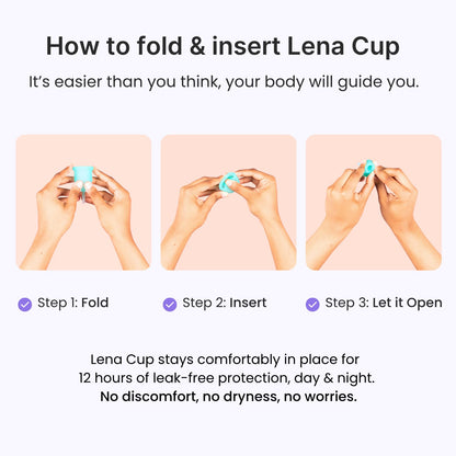 Lena Cup Original Small Gray – Reusable Silicone Menstrual Cup, 12-Hour Leak-Free Comfort | Beginner-Friendly