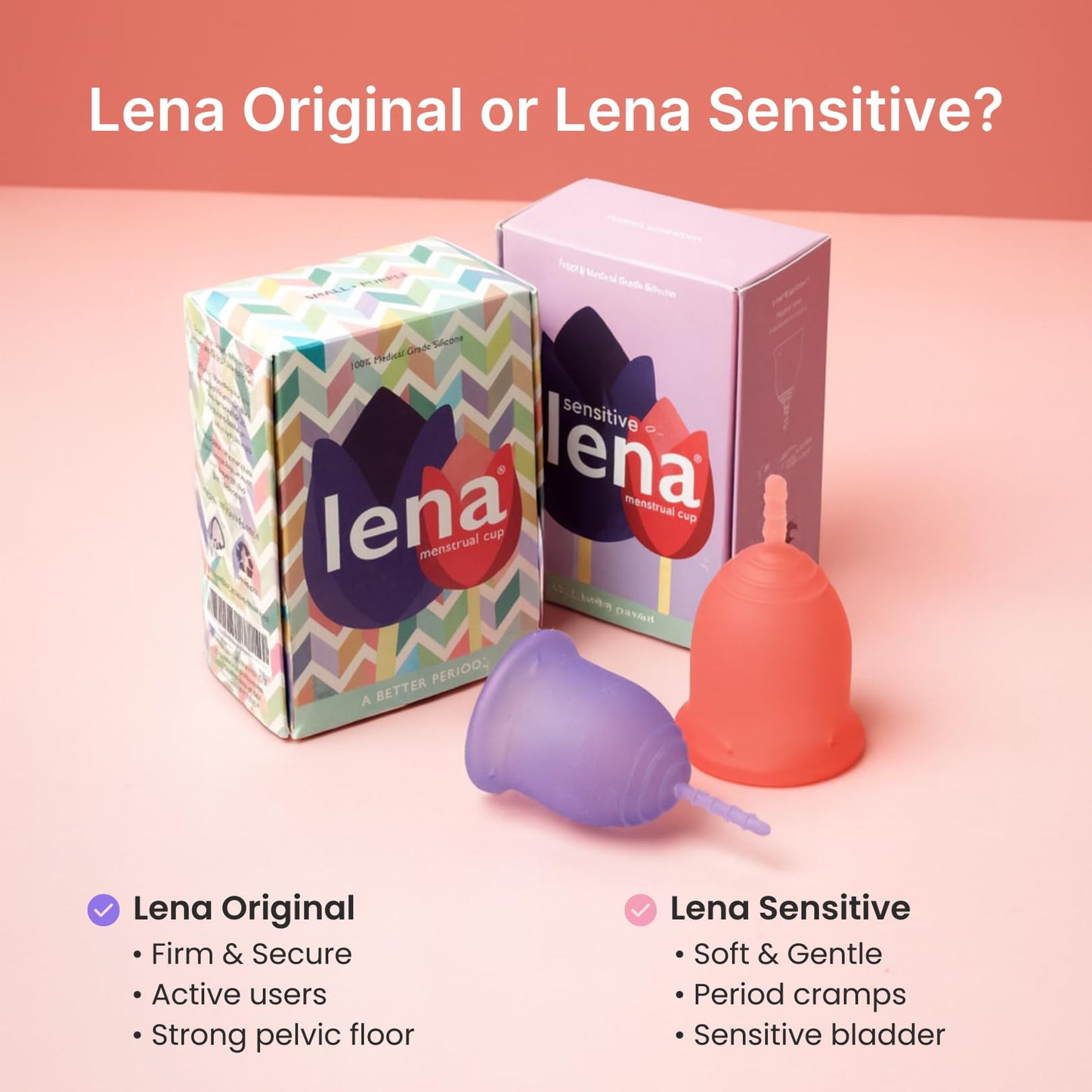 Lena Cup Original Small Turquoise – Reusable Silicone Menstrual Cup for Regular Flow, 12-Hour Leak-Free