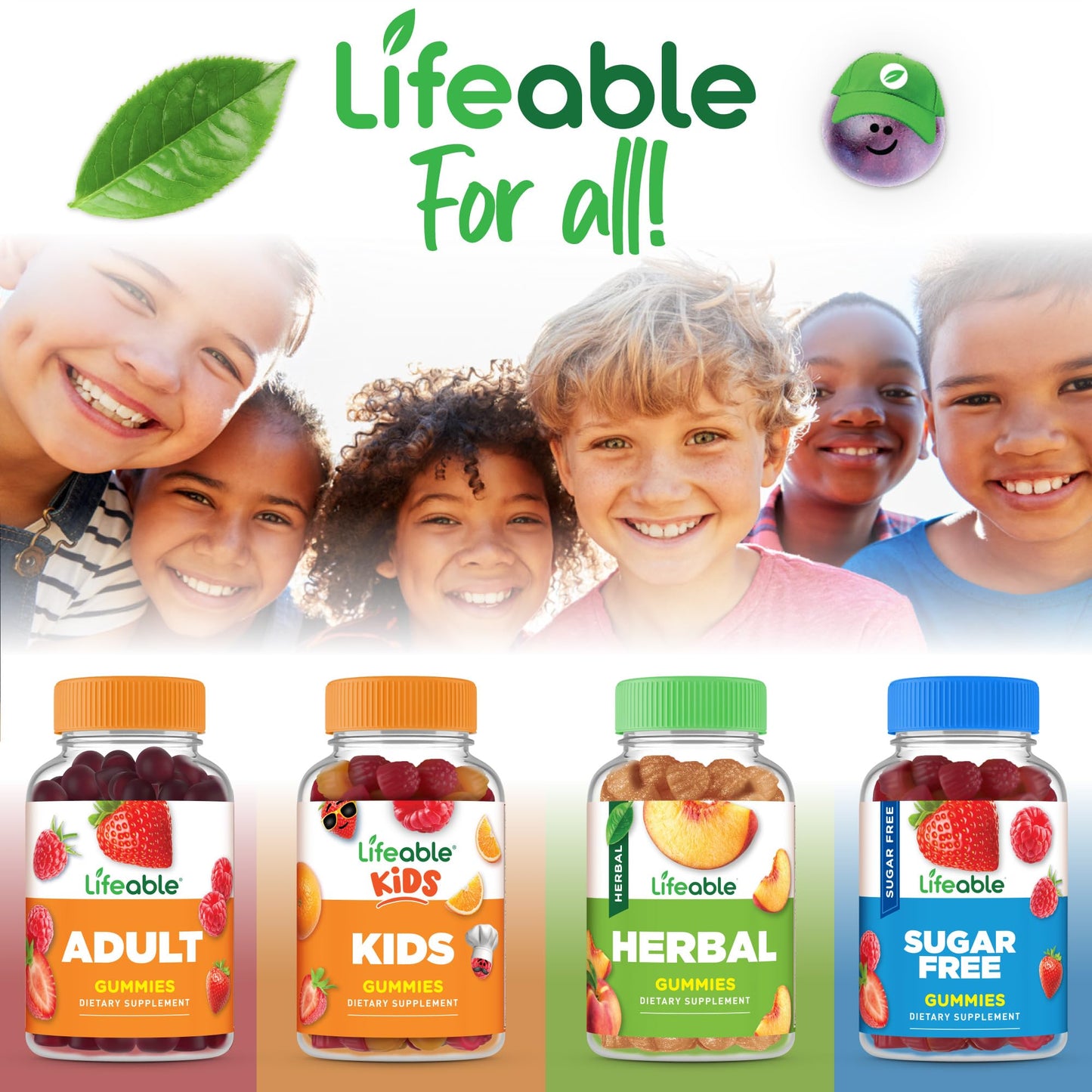 Lifeable Sugar Free Prebiotic Kids Fiber Gummies – 4g Fiber, Vegetarian, Digestive Health | 90 Probiotics Gummies