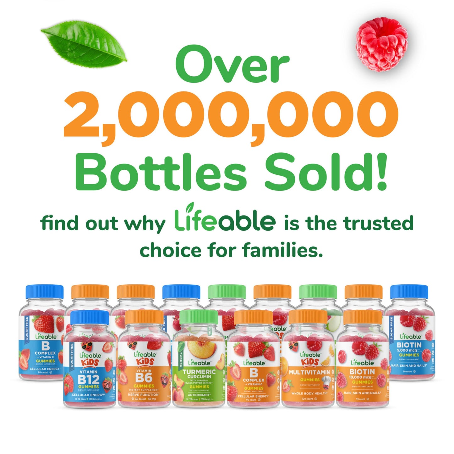Lifeable Teens Biotin 10000mcg Gummies | Vegan B7 for Hair, Skin & Nails | 90 Gummies
