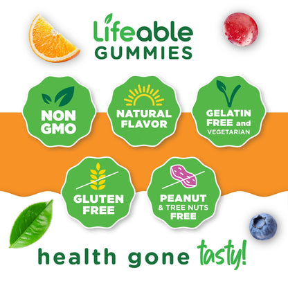 Lifeable Teens Biotin 10000mcg Gummies | Vegan B7 for Hair, Skin & Nails | 90 Gummies