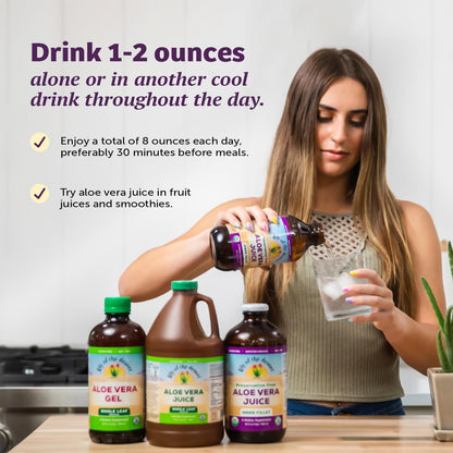 Lily Of The Desert Organic Aloe Vera Juice 2-Pack – Inner Fillet, Gut Health & Digestive Support, 32 Fl Oz Ea