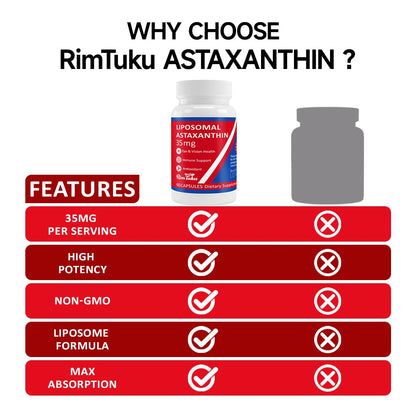 35mg Liposomal Astaxanthin Supplement – Antioxidant Support for Skin, Joints & Eyes | Vegan, Non-GMO