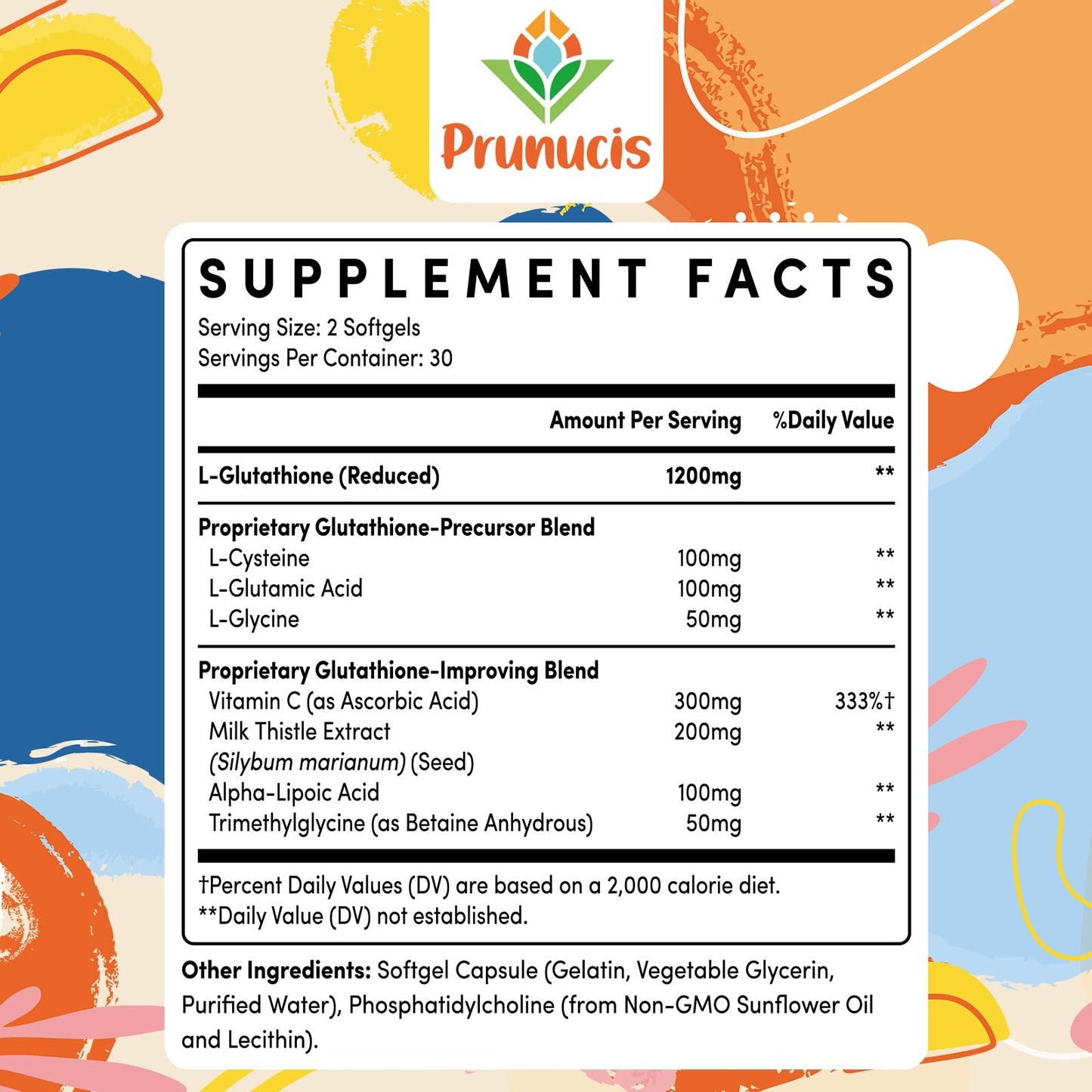 2400MG Liposomal Glutathione with Vitamin C, Milk Thistle & Alpha-Lipoic Acid - 120 Softgels