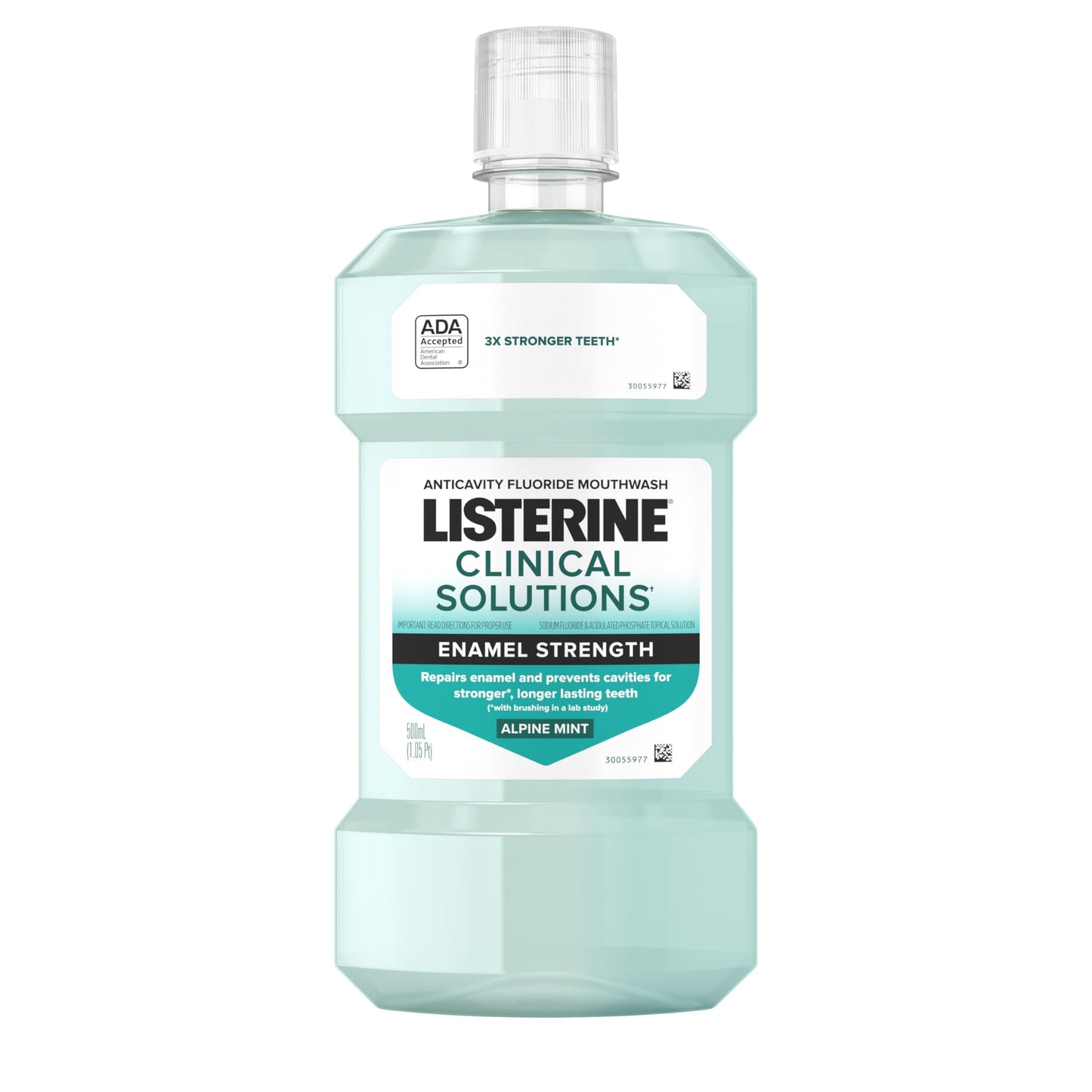 Listerine Clinical Solutions Enamel Strength Mouthwash – Alpine Mint, 500 mL
