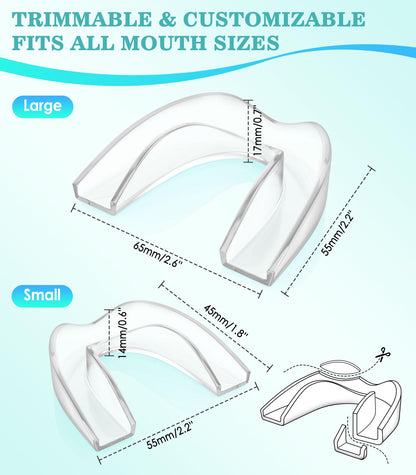 Litlcutie Night Mouth Guard for Teeth Grinding – 4 Pcs, 2 Sizes, Clear