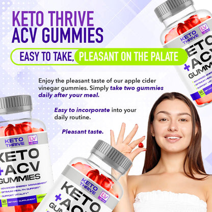 LIVORKA 3 Pack: Keto Thrive ACV Gummies – 60 Gummies per Bottle for 90 Days