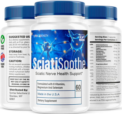 LIVORKA 5 Pack Sciatisoothe – Sciatisoothe Supplement (300 Capsules)
