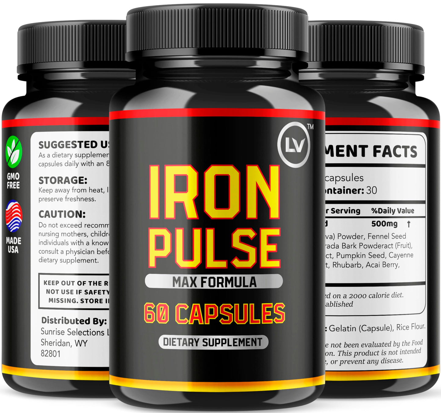 LIVORKA IronPulse Capsules (3 Pack) – IronPulse Max Formula, 180 Capsules