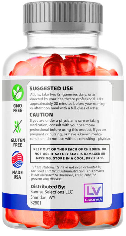 LIVORKA 3 Pack: Keto Thrive ACV Gummies – 60 Gummies per Bottle for 90 Days