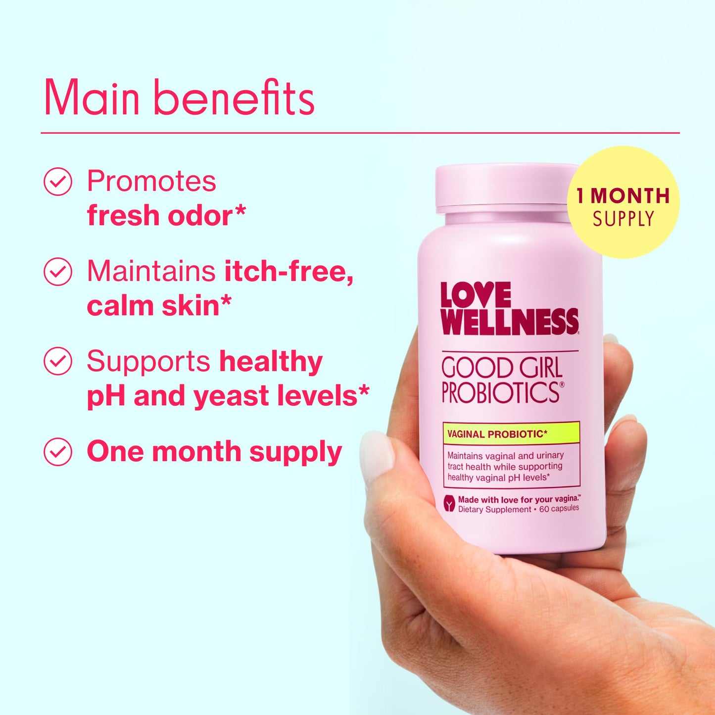 Love Wellness Good Girl Probiotics – Vaginal Health & pH Balance