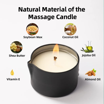 LUXMASA Soybean Massage Candle for Couples - Pomegranate, 6.35 oz