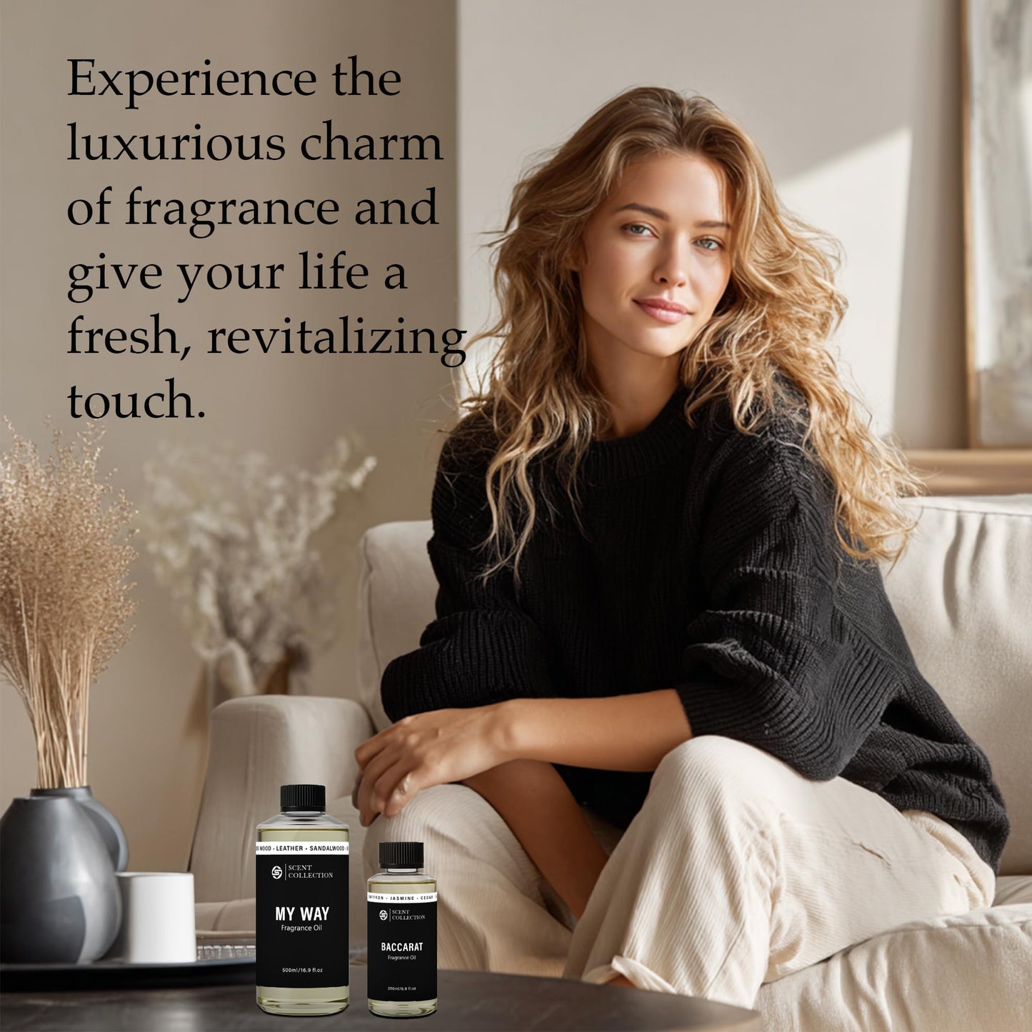 Luxury Hotel Scent Diffuser Oil – 24K Aura Lemongrass (500ml) Waterless, Non-Toxic for Large Rooms, Cars & Home