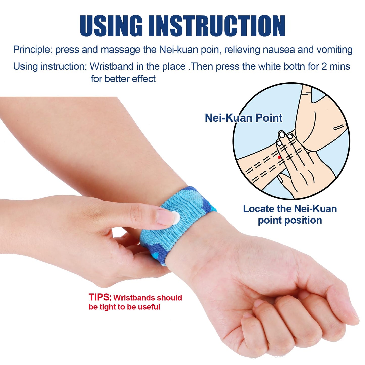 LYJEE Motion Sickness Bands for Kids | Travel Nausea Relief Wristbands for Car or Sea