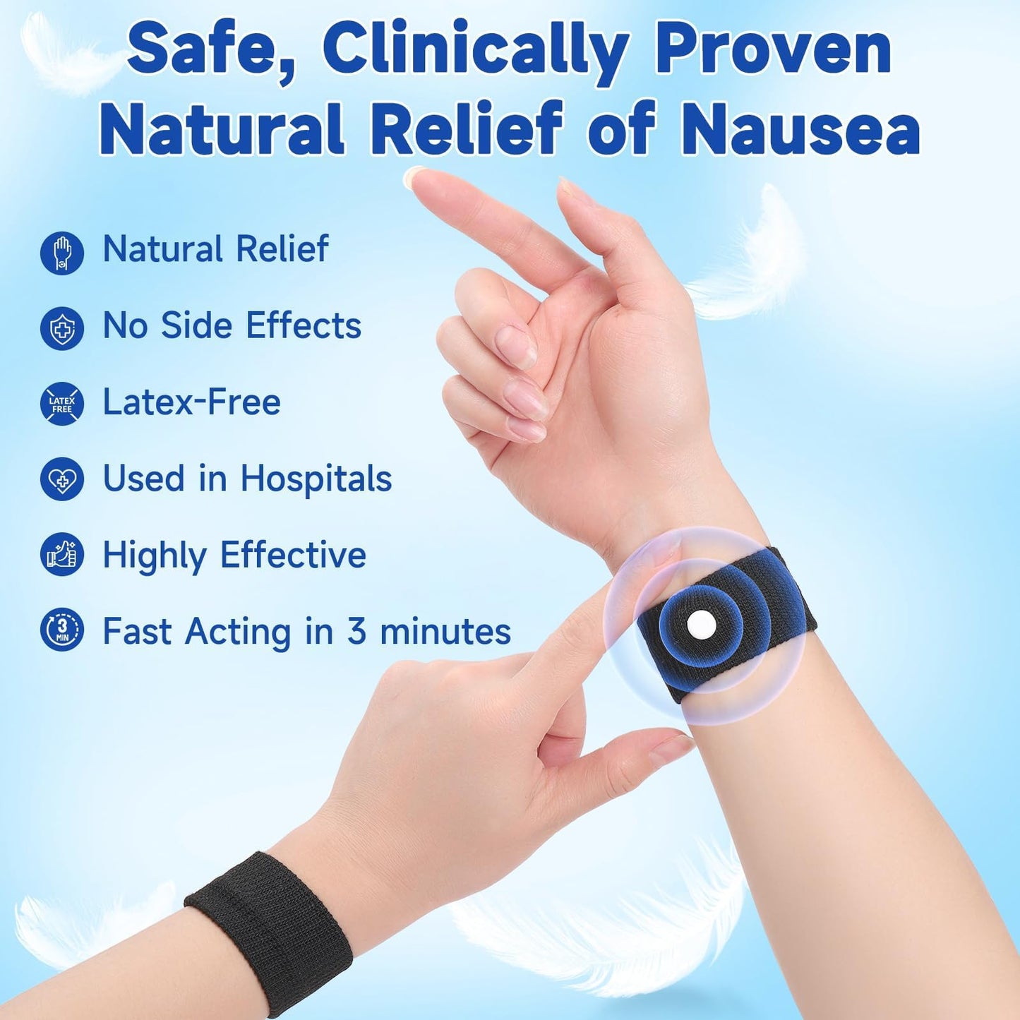 LYJEE Motion Sickness Bracelets for Adults & Kids – Nausea Relief, Acupressure Bands