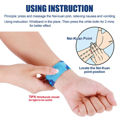 LYJEE Motion Sickness Bands for Kids — Travel Nausea Relief Wristbands for Car, Sea, and Flight