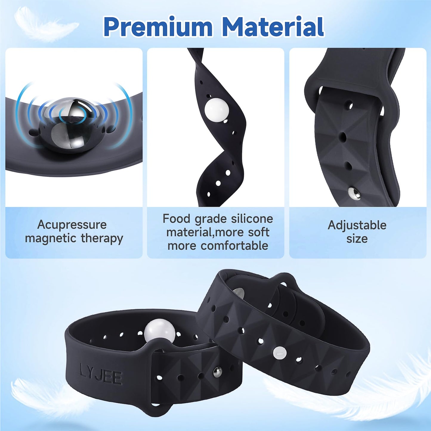 LYJEE Motion Sickness Bands – Natural Nausea Relief Wristbands