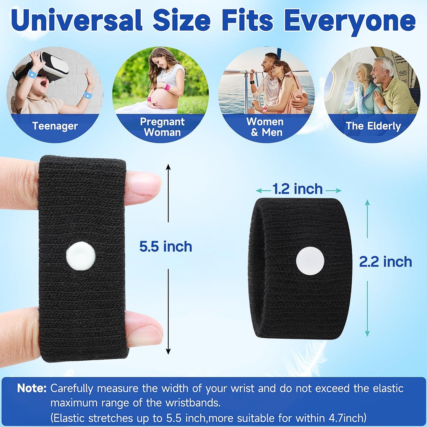 LYJEE Motion Sickness Bracelets for Adults & Kids – Nausea Relief, Acupressure Bands