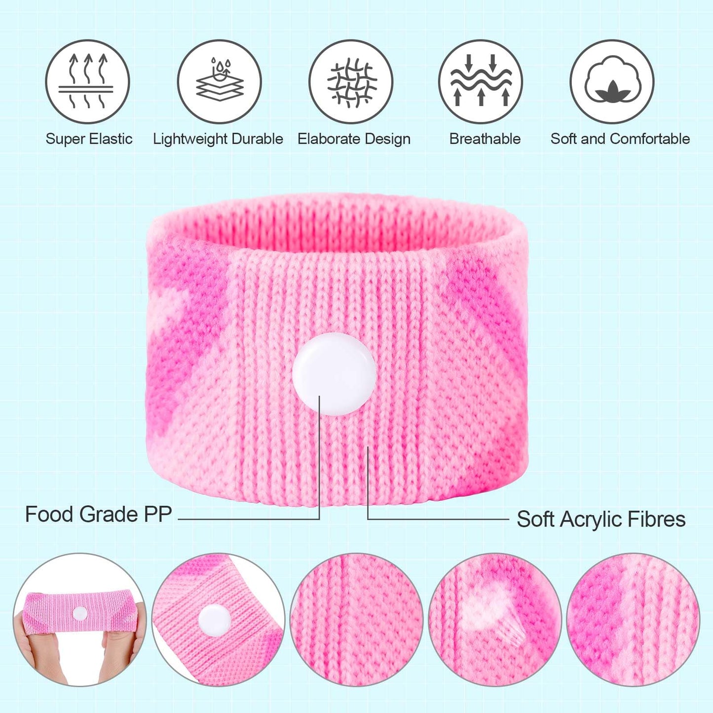 LYJEE Motion Sickness Bands for Kids | Travel Nausea Relief Wristbands for Car or Sea