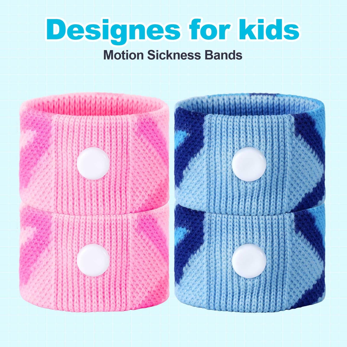LYJEE Motion Sickness Bands for Kids | Travel Nausea Relief Wristbands for Car or Sea