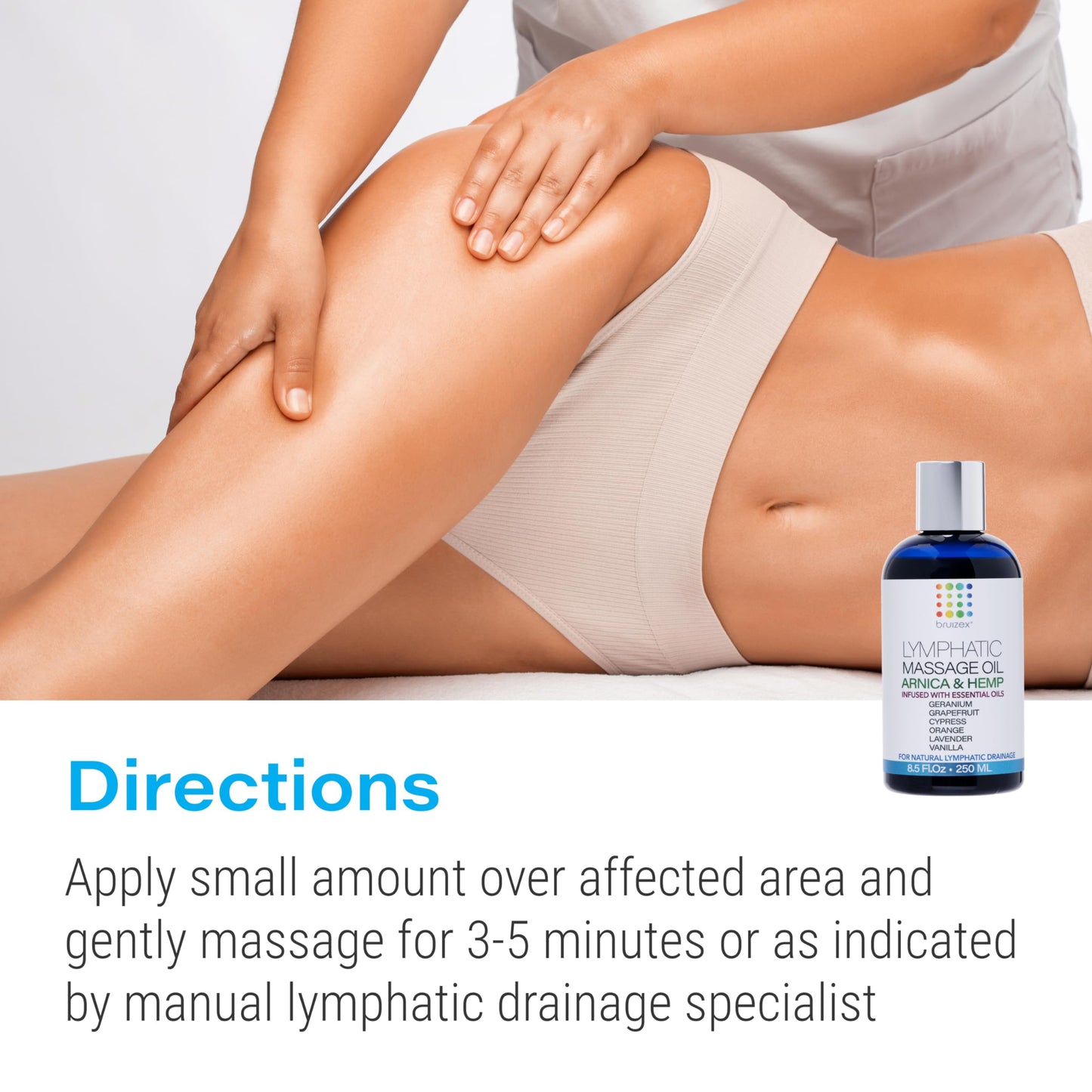 Arnica & Hemp Lymphatic Massage Oil – 8.5 oz for Post-Surgery Recovery & Detox