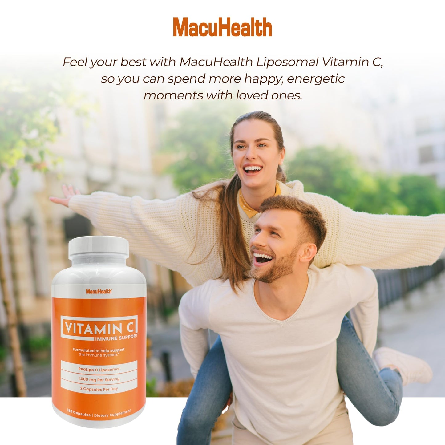 MacuHealth Liposomal Vitamin C 1000mg - High Bioavailability, Enhanced Absorption, 3-Month Supply